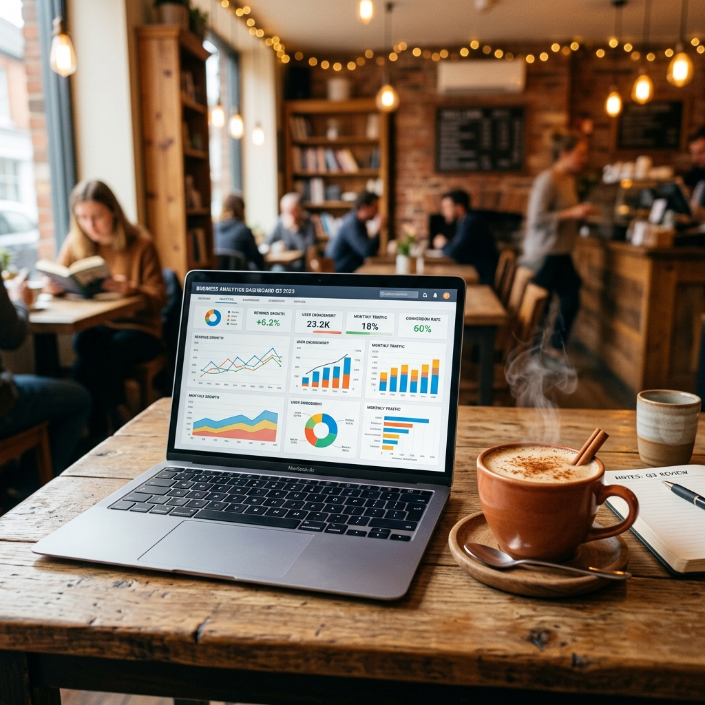 Analytics on Laptop Mockup